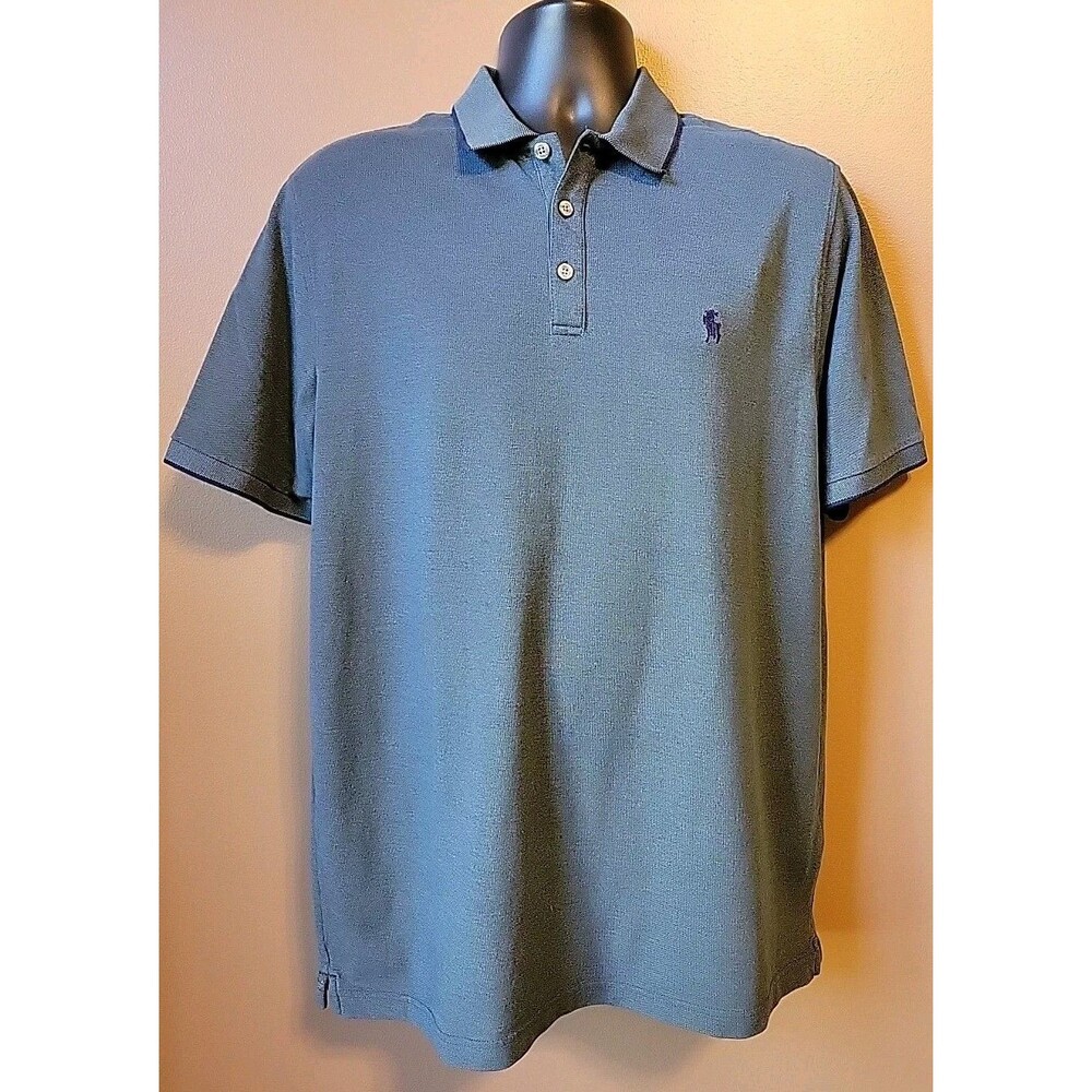 Hart Schaffner Marx Mens blue SS polo shirt with dk. blue emblem | Large